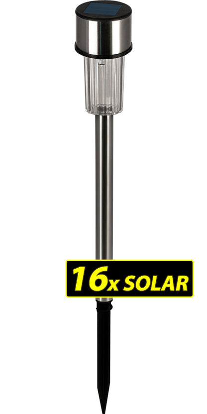 Lampade da giardino set 8 pzLED bianco caldo acciaio