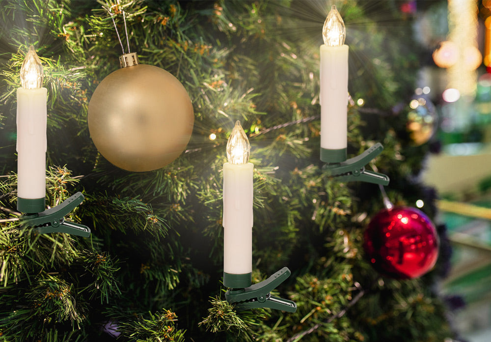 Candele per albero di natale set 30x a LED bianco caldo