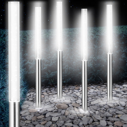 Faretti solari da giardino LED 5 pz luce bianca