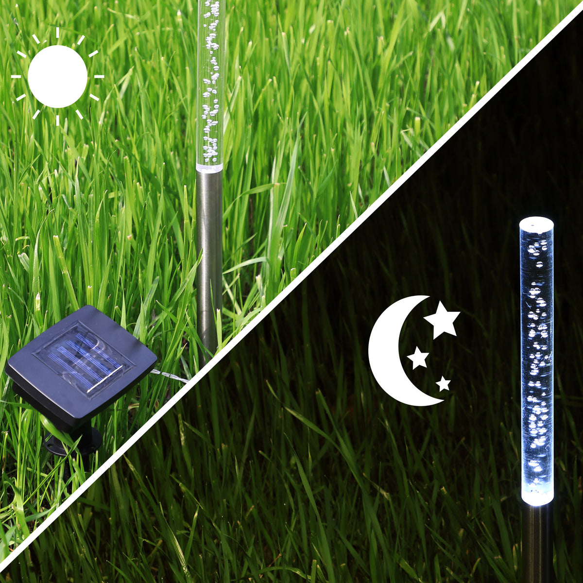 Faretti solari da giardino LED 5 pz luce bianca