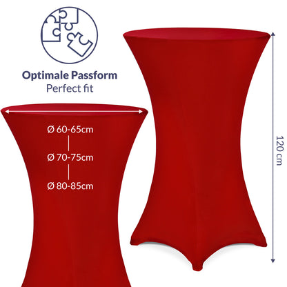 Copritavolo per tavolino alto Ø80 cm / rosso bordeaux