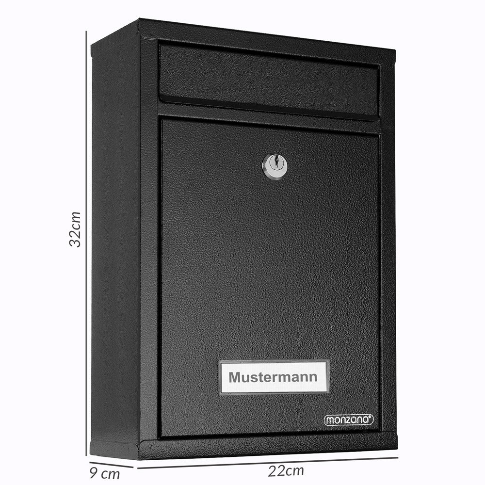 Cassetta postale nera 32x22x9cm