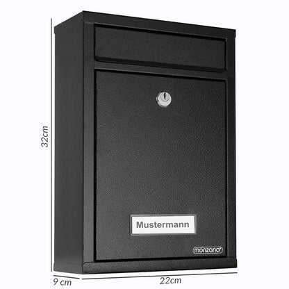 Cassetta postale nera 32x22x9cm