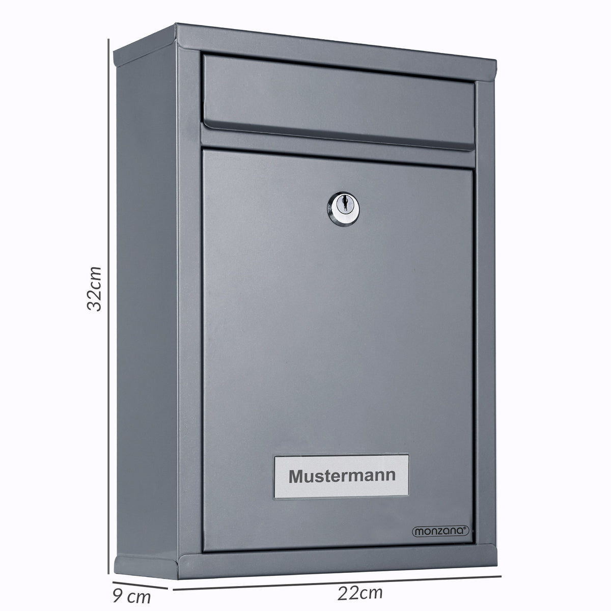 Cassetta postale argento 32x22x9cm