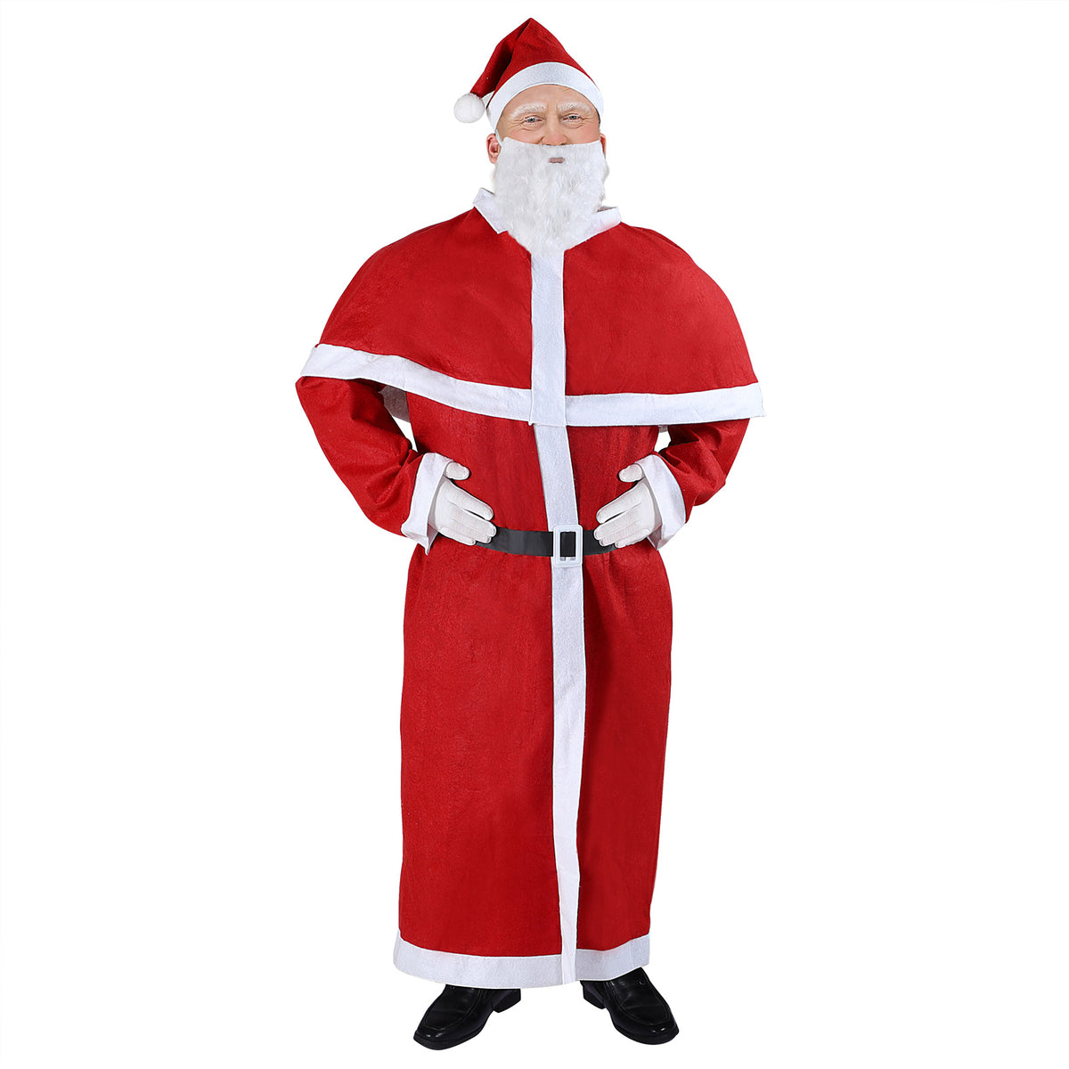 Costume babbo natale 5 pezzi rosso poliestere