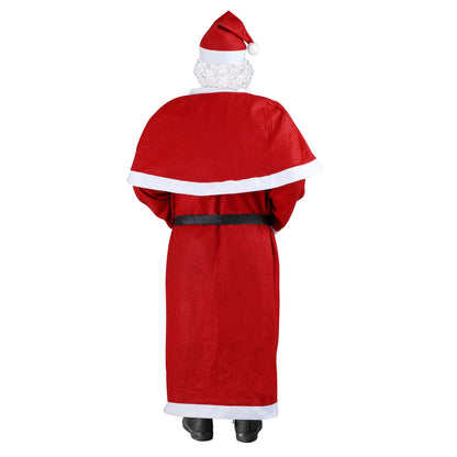 Costume babbo natale 5 pezzi rosso poliestere
