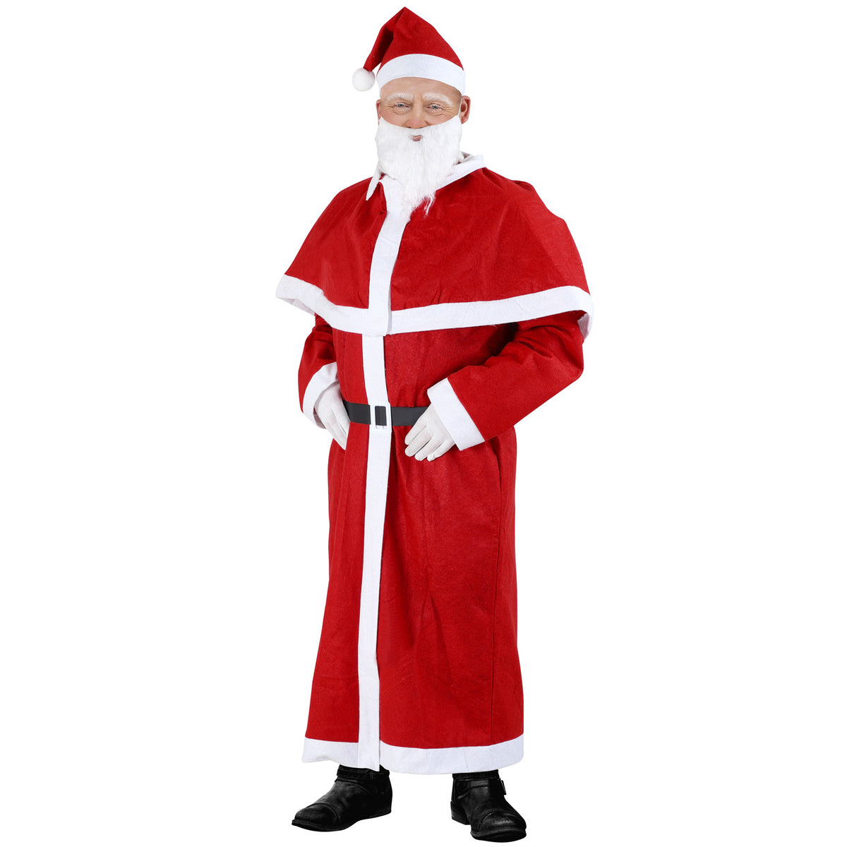 Costume babbo natale 5 pezzi rosso poliestere