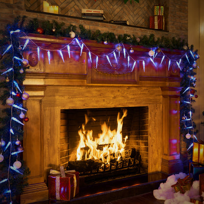 Luci di natale 80 stalattiti luminose LED 13m blu
