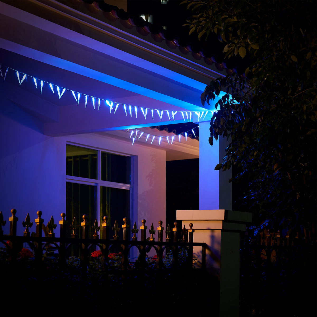 Luci di natale 80 stalattiti luminose LED 13m blu