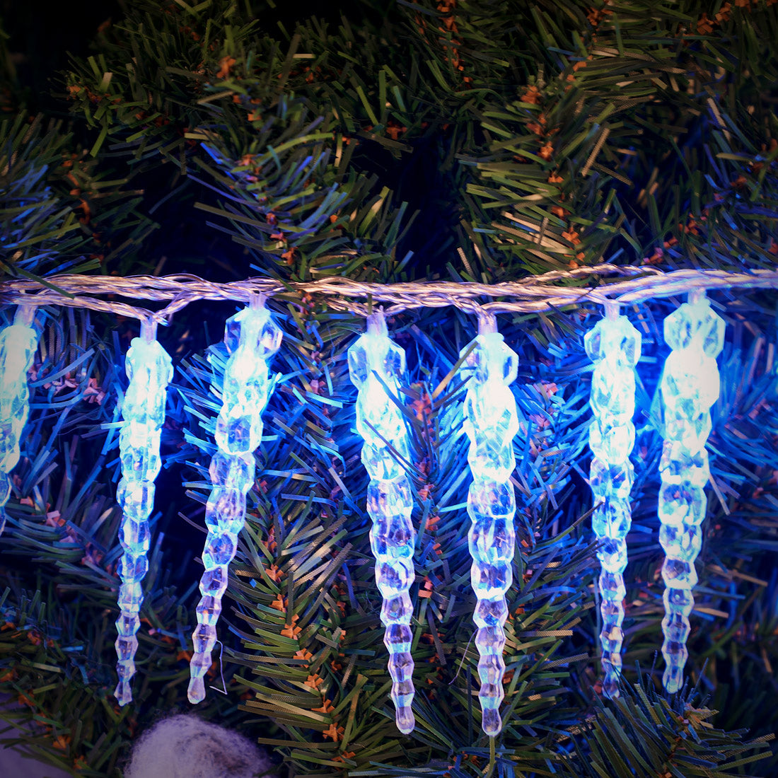 Luci di natale 80 stalattiti luminose LED 13m blu