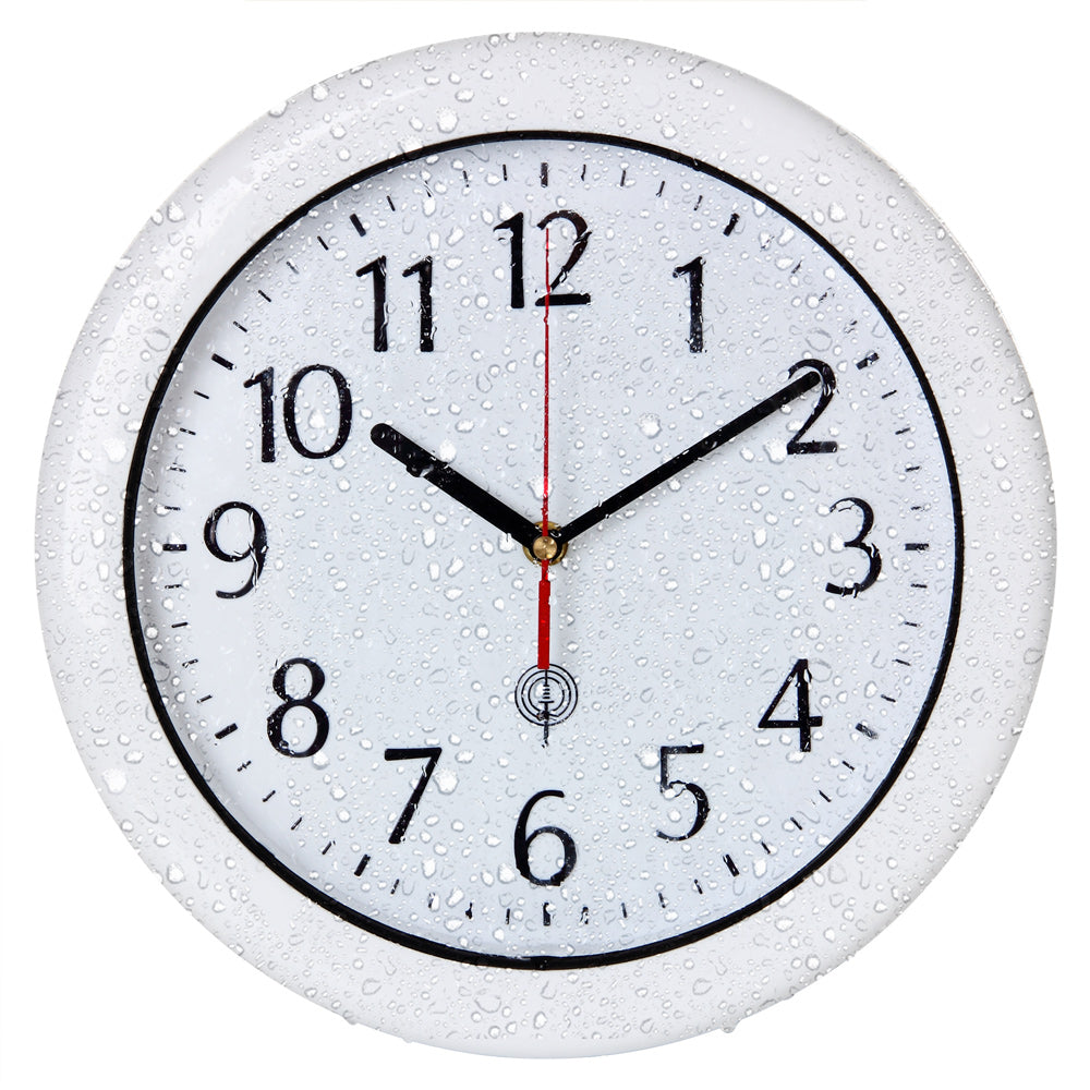 Orologio da parete radiocomandato bianco Ø30cm impermeabile