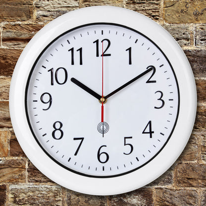 Orologio da parete radiocomandato bianco Ø30cm impermeabile