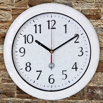Orologio da parete radiocomandato bianco Ø30cm impermeabile