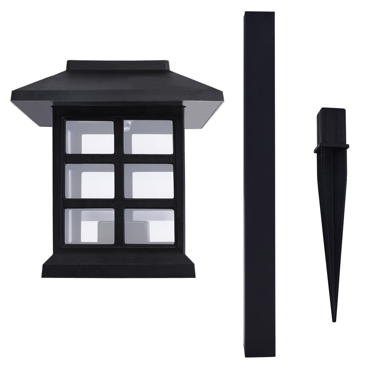 Lampade solari a LED 6 pz nere