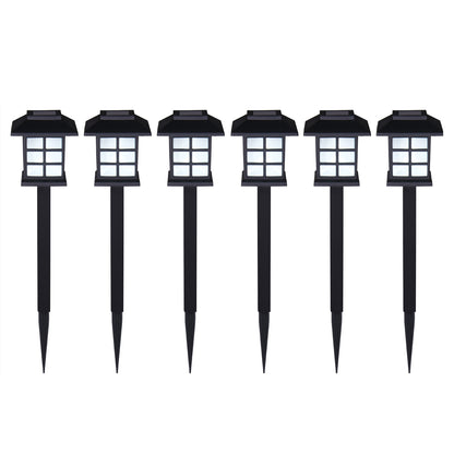 Lampade solari a LED 6 pz nere