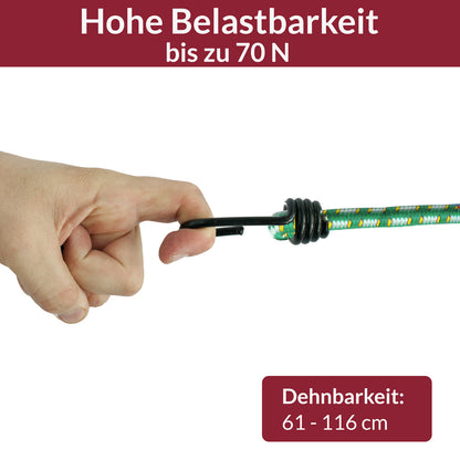 Set 10 x Corde elastiche verde 61cm Ø8mm