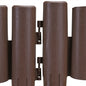 Recinzione giardino set 1x 8 pz marrone plastica 2,24m