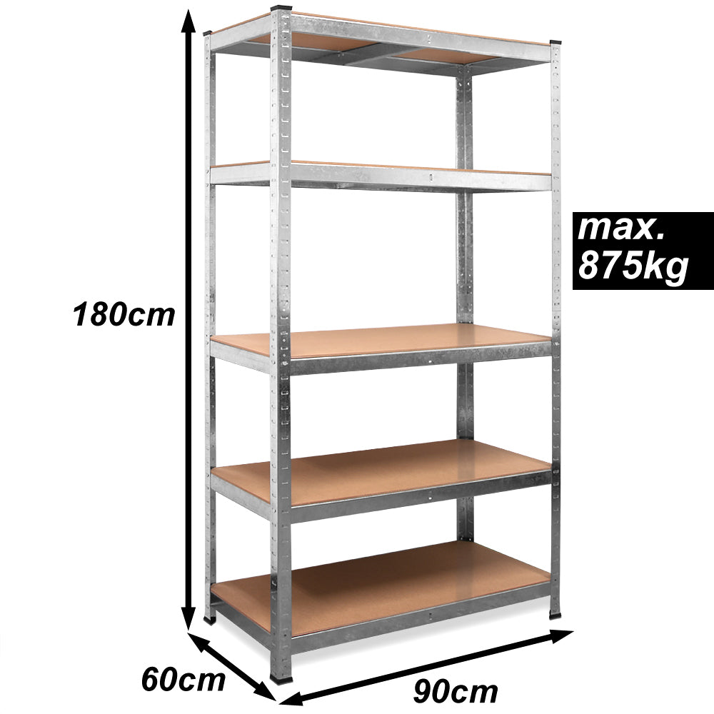 Scaffale alta portata 875kg metallo 180x90x60cm