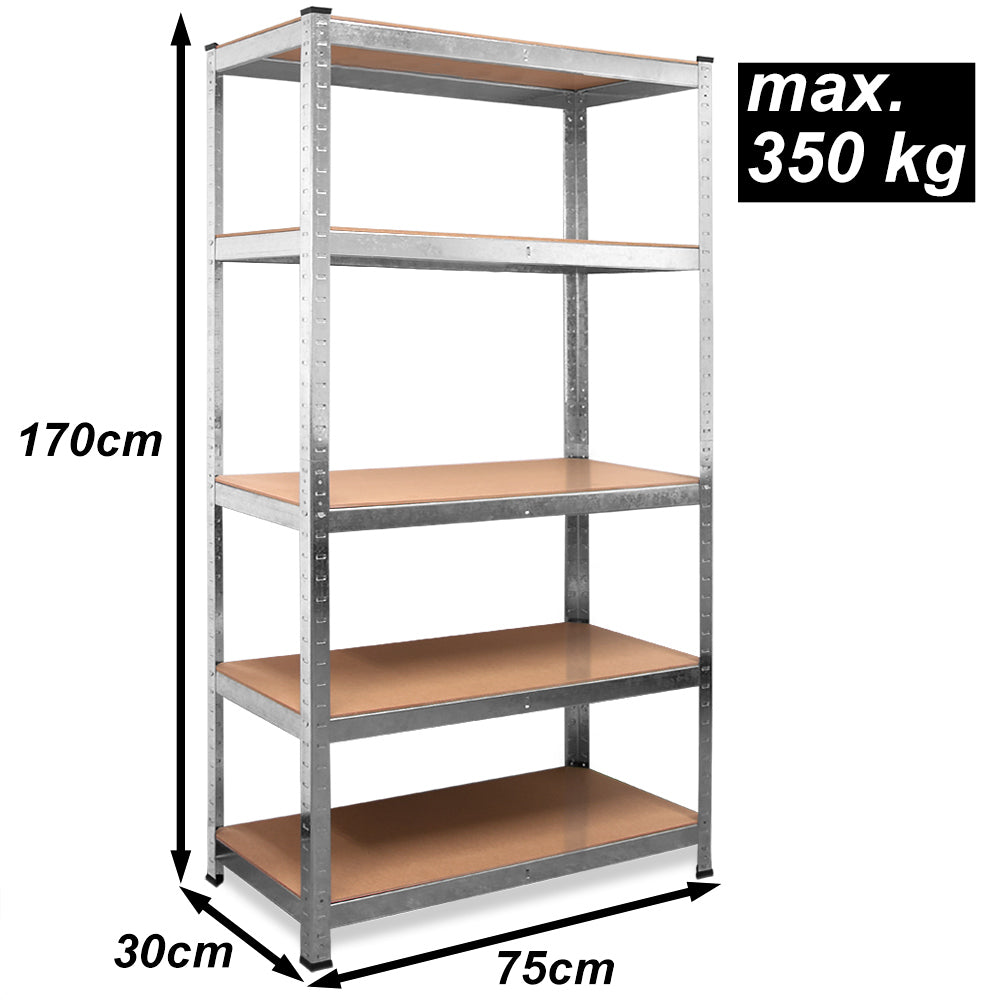 Scaffale alta portata 350kg metallo 170x75x30cm