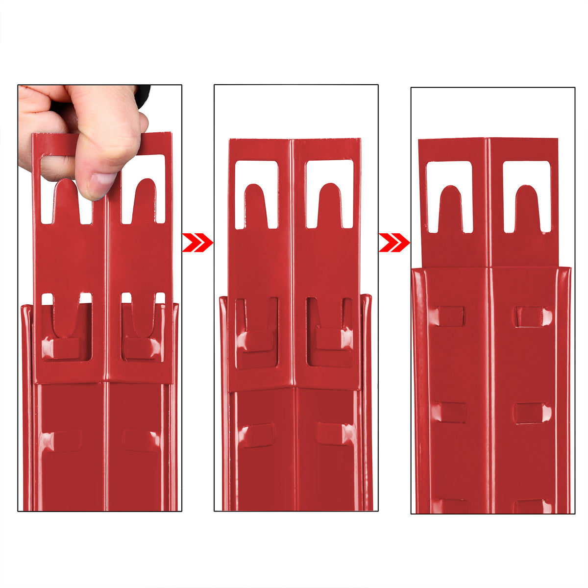 Scaffale alta portata 875kg metallo rosso 180x90x40cm