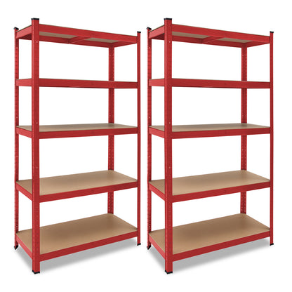 Scaffale alta portata 875kg metallo rosso 180x90x40cm