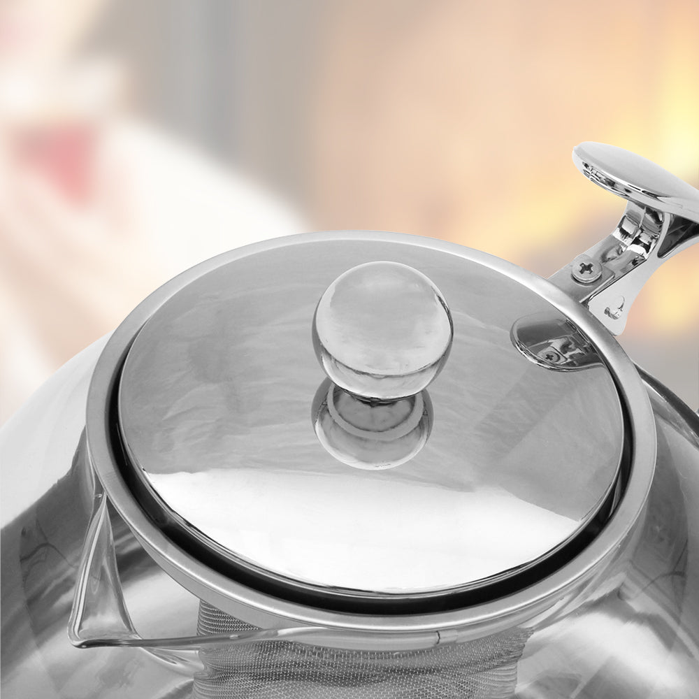 Teiera con filtro rimovibile in acciaio-vetro 1,2l