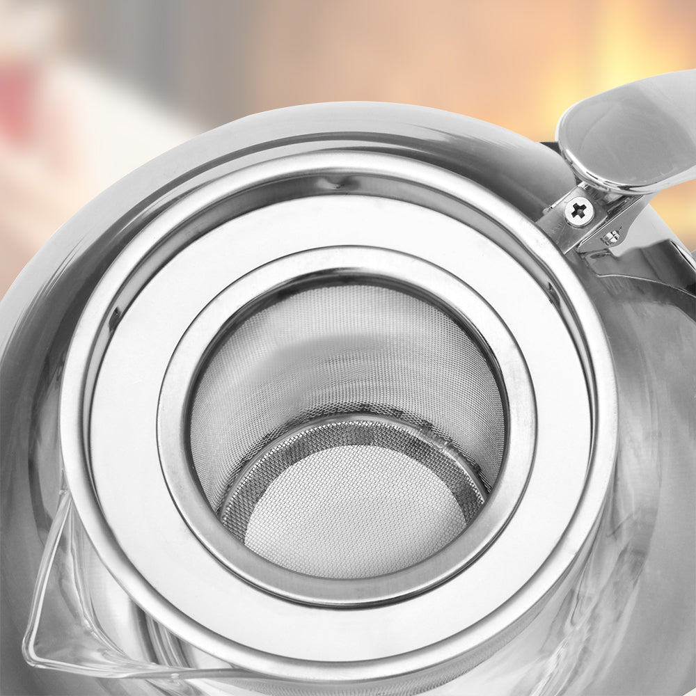 Teiera con filtro rimovibile in acciaio-vetro 1,2l