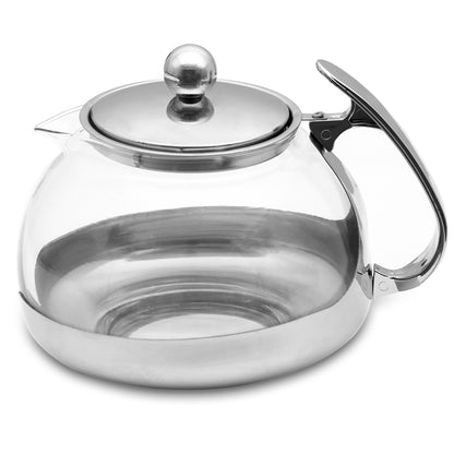 Teiera con filtro rimovibile in acciaio-vetro 1,2l
