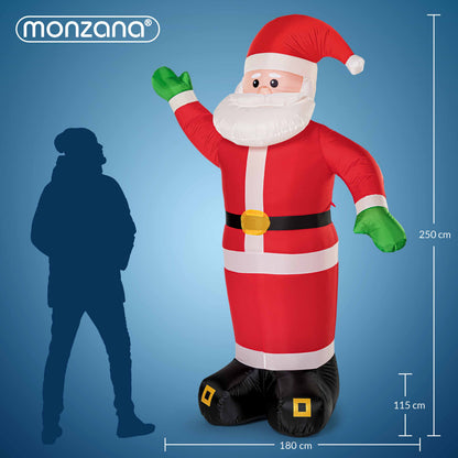 Gonfiabile Babbo Natale XXL 250cm illuminazione LED