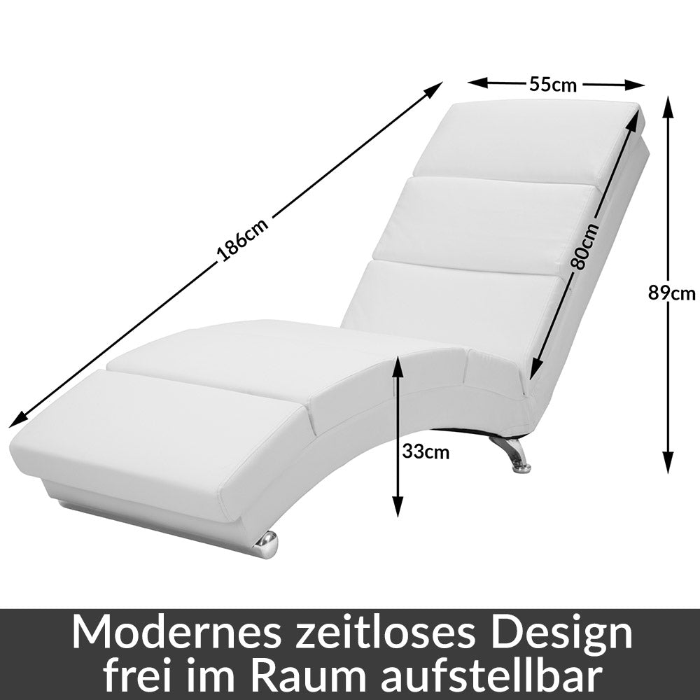 Poltrona da giardino relax London bianca 186x55x89cm