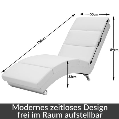 Poltrona da giardino relax London bianca 186x55x89cm