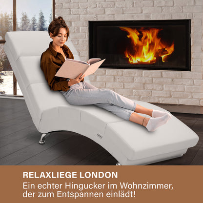 Poltrona da giardino relax London bianca 186x55x89cm