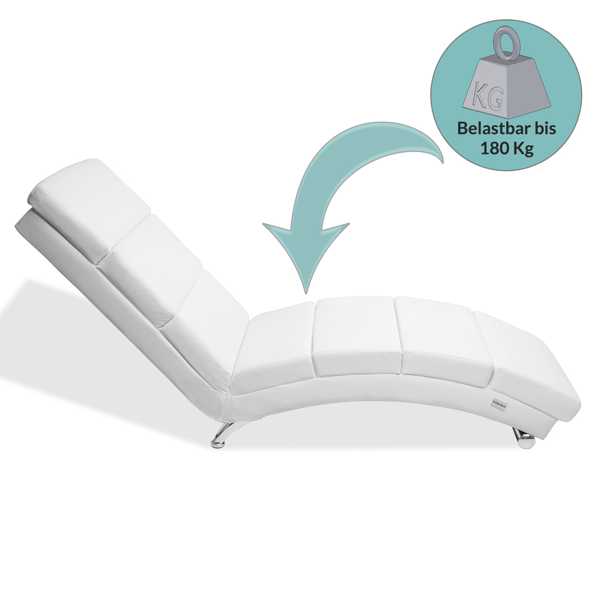 Poltrona da giardino relax London bianca 186x55x89cm