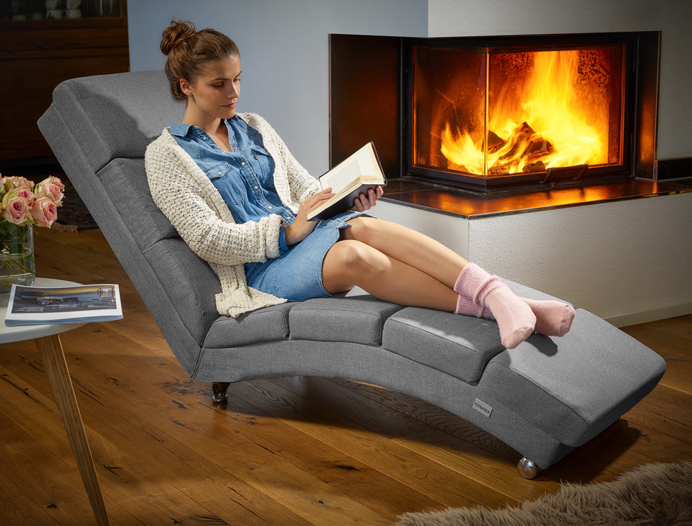 Poltrona relax London grigia tessuto