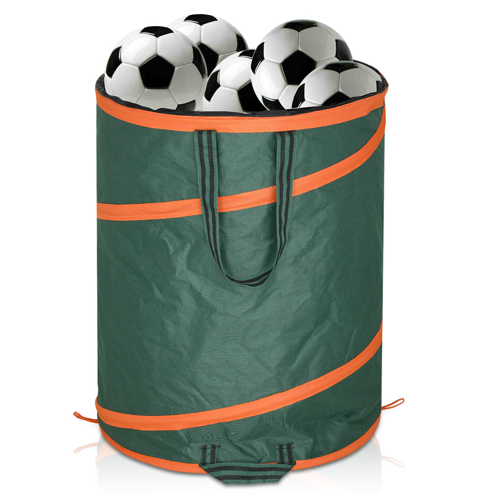 Set 3 Sacco da giardino pieghevole con chiusura verde 165l