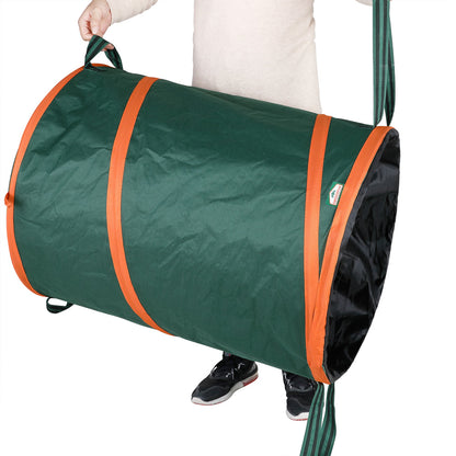 Set 3 Sacco da giardino pieghevole con chiusura verde 165l