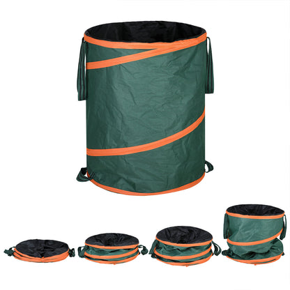 Set 3 Sacco da giardino pieghevole con chiusura verde 165l