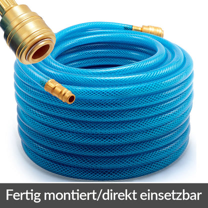 Tubo per aria compressa 15 m con attacco rapido e tappo