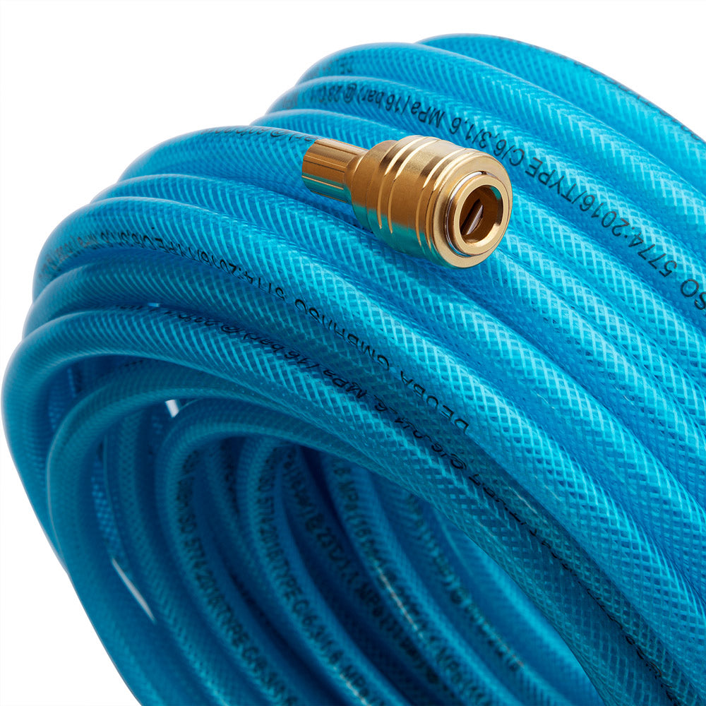 Tubo per aria compressa 30m con attacco rapido e tappo