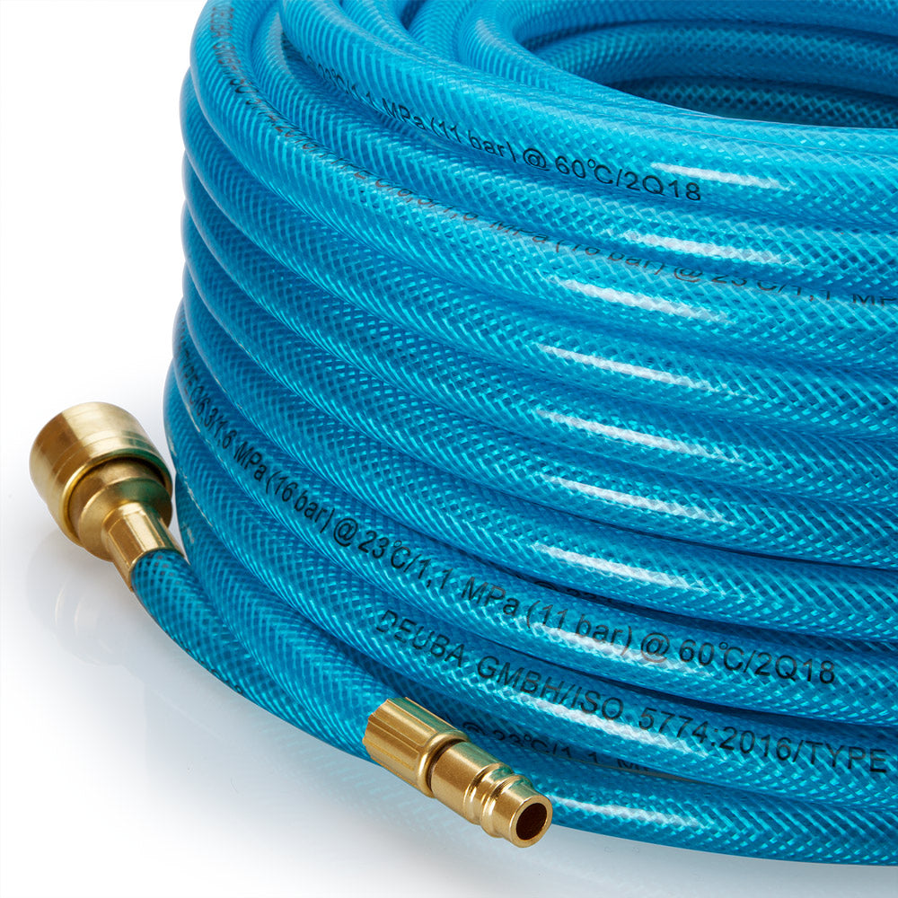 Tubo per aria compressa 30m con attacco rapido e tappo