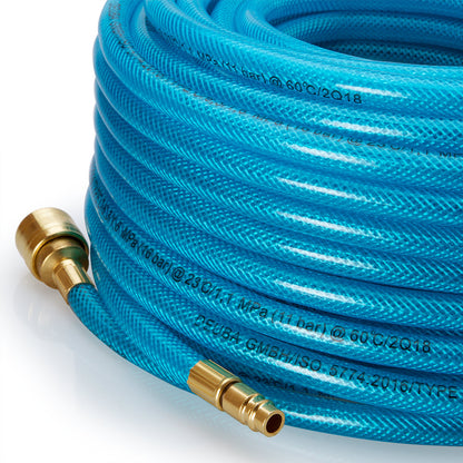 Tubo per aria compressa 30m con attacco rapido e tappo