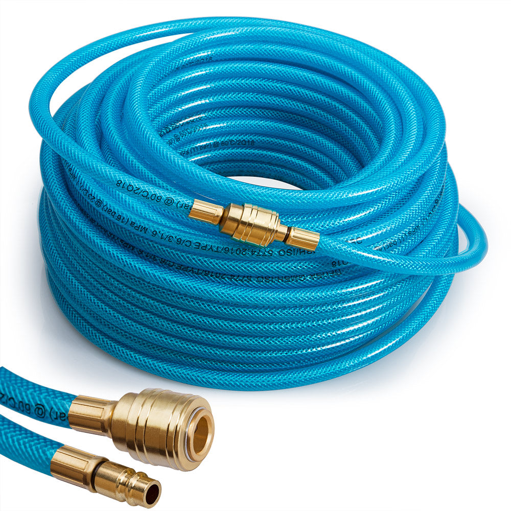 Tubo per aria compressa 30m con attacco rapido e tappo