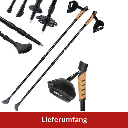 Racchette da Nordic Walking regolabili grigio alluminio