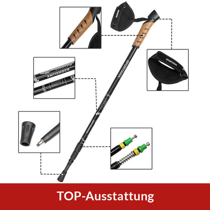 Racchette da Nordic Walking regolabili grigio alluminio