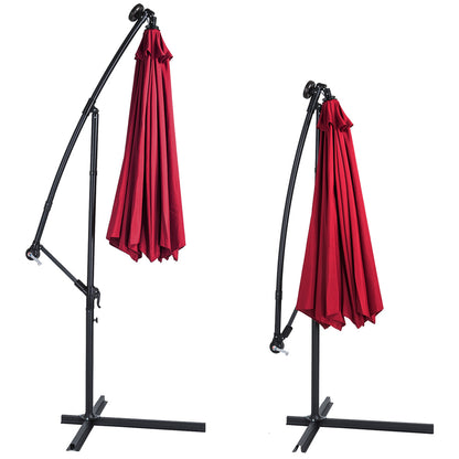 Ombrellone decentrato Mali LED rosso Ø350cm UV30+