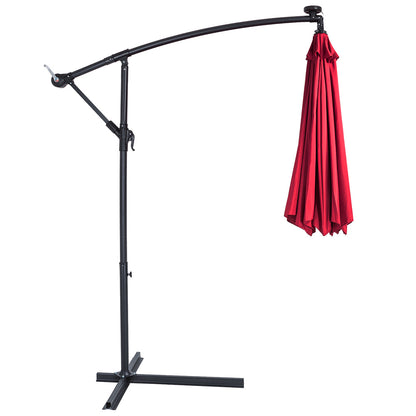 Ombrellone decentrato Mali LED rosso Ø350cm UV30+