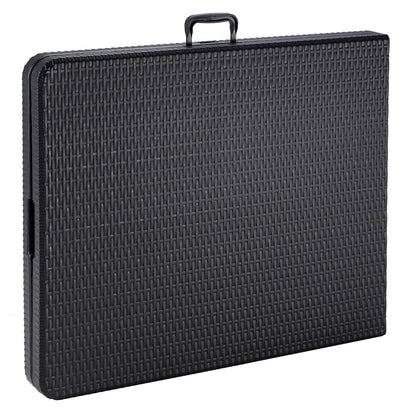 Tavolo da giardino nero optica polyrattan 180x75x73cm