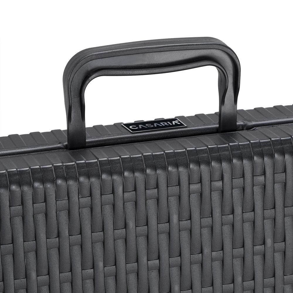 Tavolo da giardino nero optica polyrattan 180x75x73cm