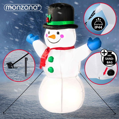 Gonfiabile pupazzo di neve XL con luci 120cm