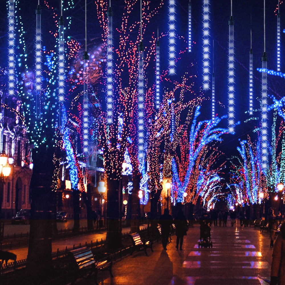 Luci di natale LED pioggia di diamanti blu